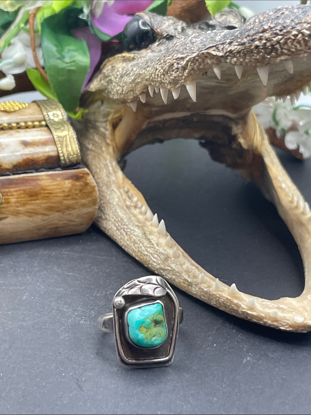 Turquoise and sterling southwest ring size 6.5